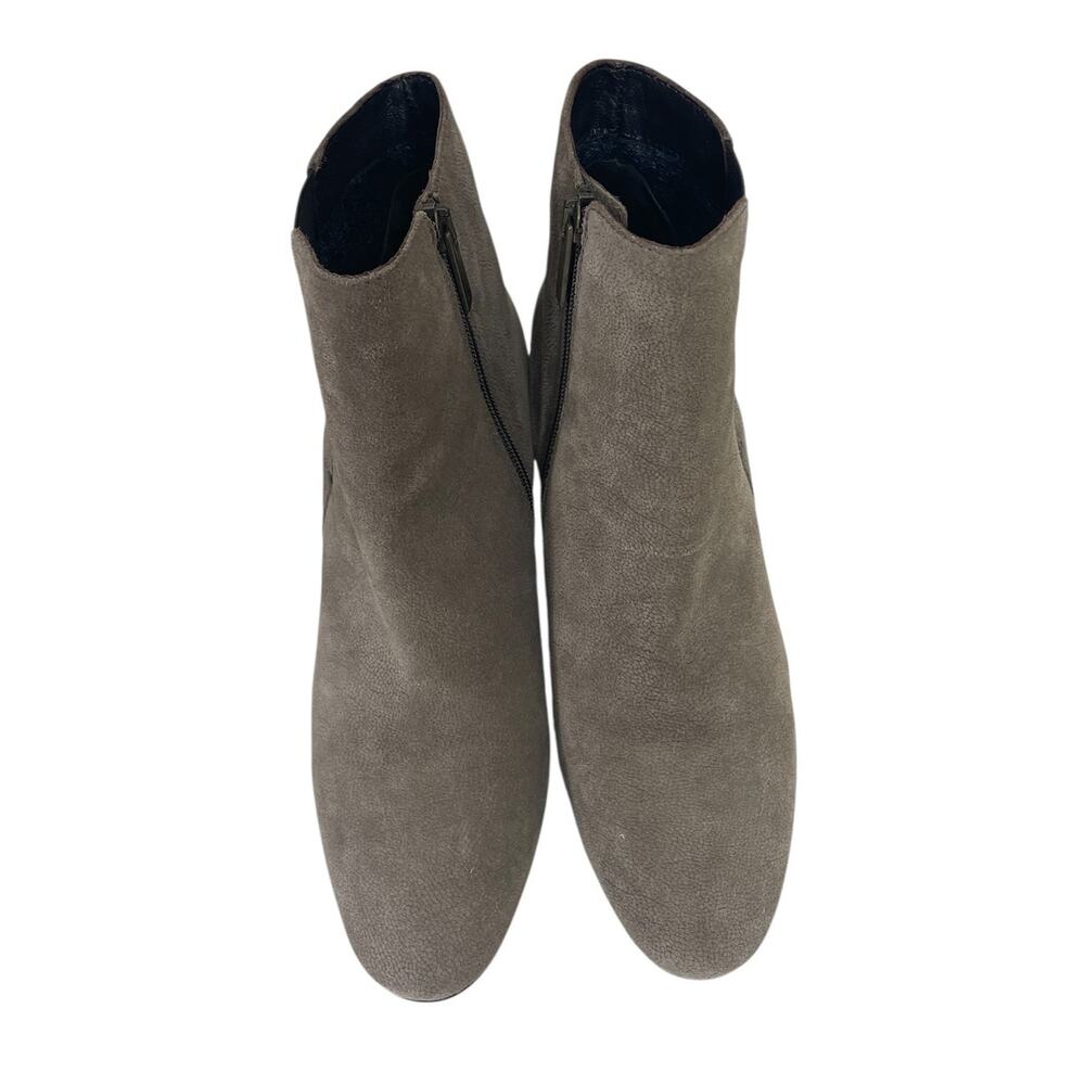 Aquatalia Suede Heeled Zip Ankle Boots Taupe Made in Italy Size US 10 - Picture 5 of 13